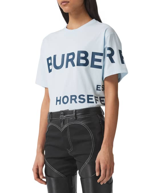 【BURBERRY】 Carrick T-shirt Burberry Carrick Horseferry Print Cotton Oversized T-shirt