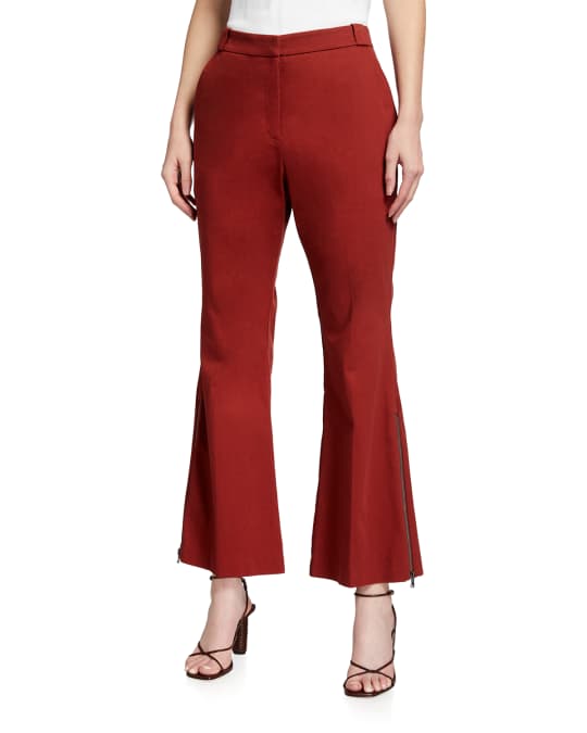 Toccin Side-Zipper Cropped Flare Pants | Neiman Marcus