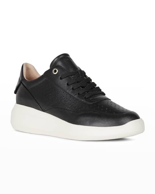 Geox Rubidia Perforated Leather Low Top Sneakers Neiman Marcus