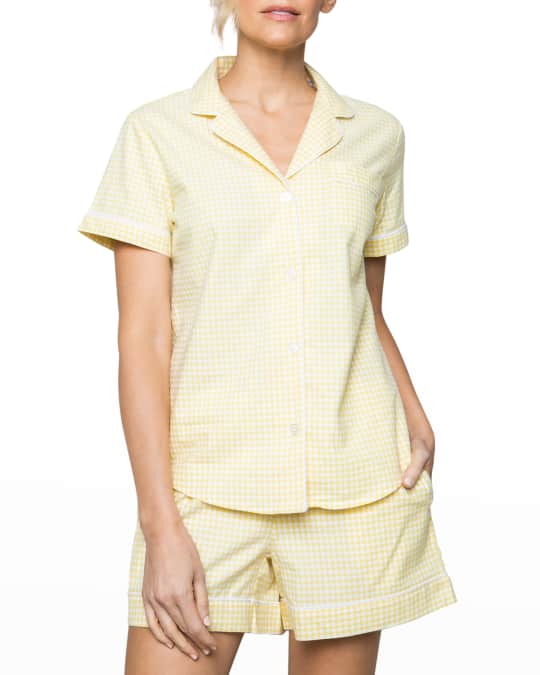 Piccolo Pyjama Short Set - Riviera Blue Gingham