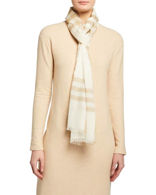 Burberry giant check wool silk scarf sales