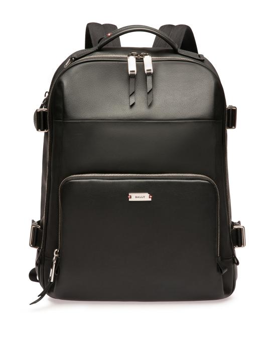 bally mens leather backpack Men's Bally backpack in calf leather with allover logo print BALLY - Code Luis Leather