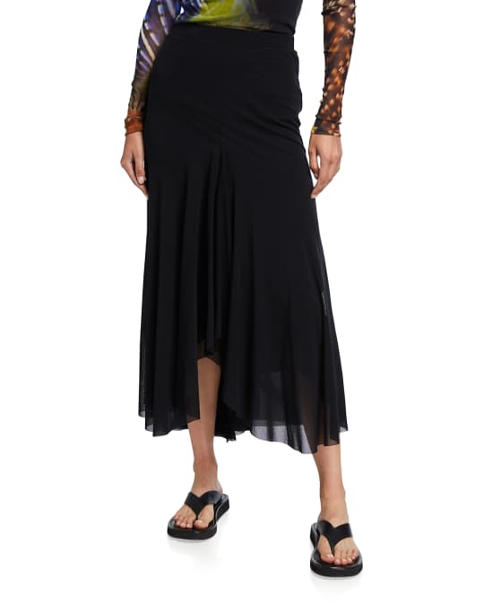 Fuzzi tulle mesh midi skirt cheap