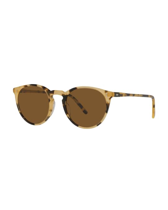 Oliver Peoples O'Malley Round Acetate Sunglasses | Neiman Marcus