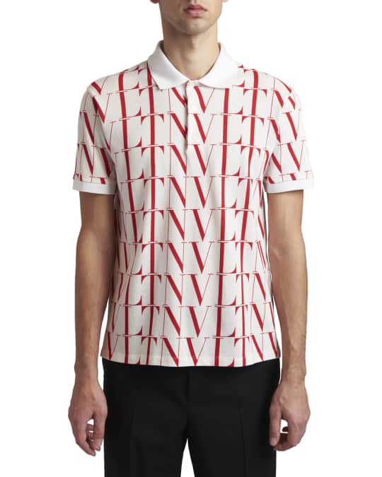 Valentino Garavani Men s VLTN Printed Polo Shirt Neiman Marcus