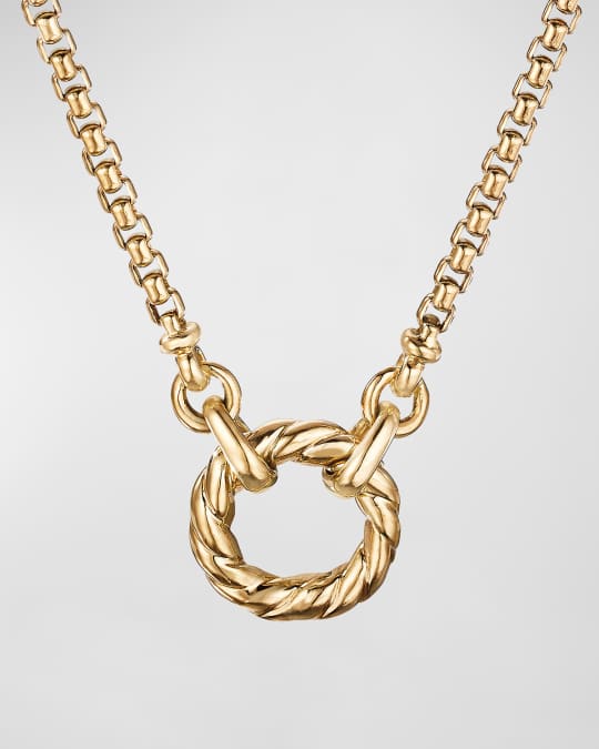 Amulet Vehicle Box Chain Slider Necklace in 18K Yellow Gold 36