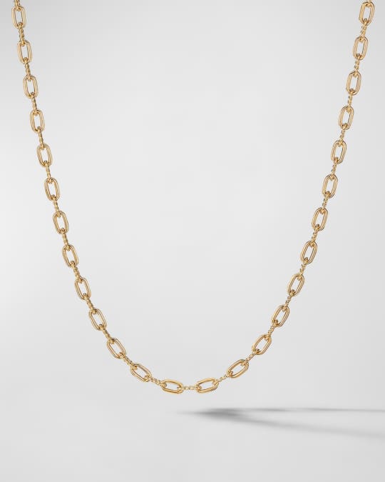 David Yurman DY Madison Three Ring Chain Necklace in 18K Gold 20