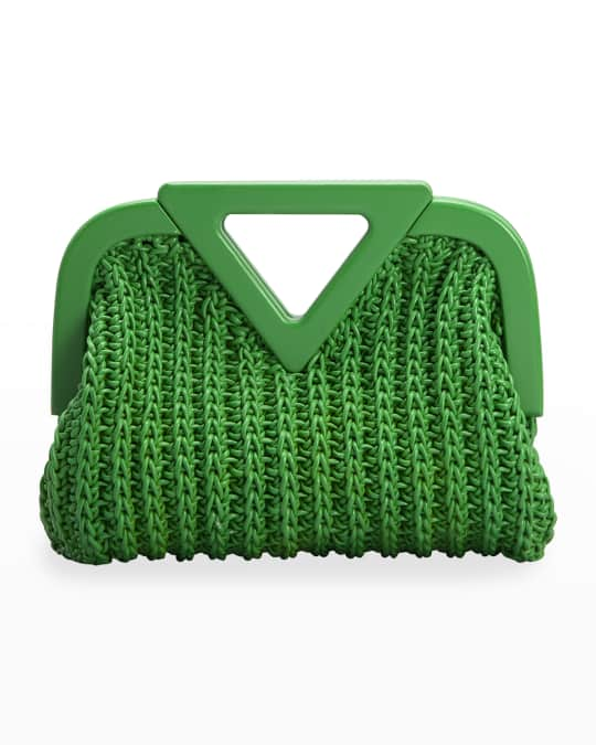 Bottega Veneta Green Crochet Small Point Bag for Women