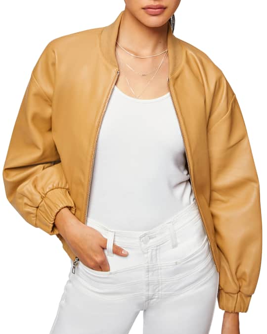 7 for all mankind Leather Bomber Jacket Neiman Marcus