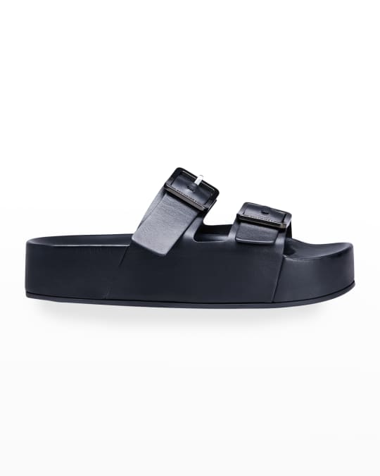 Balenciaga Mallorca Dual-Buckle Slide Sandals | Neiman Marcus