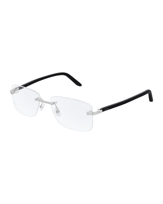 Cartier Men s Rimless Rectangle Optical Frames Neiman Marcus