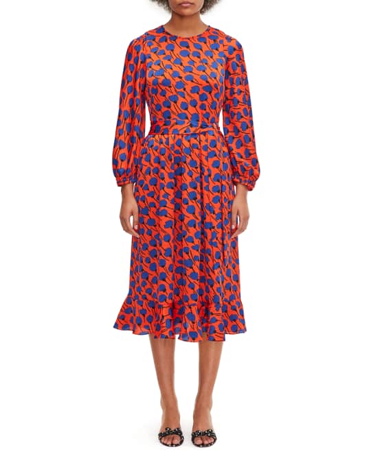 kate spade new york poetic floral smocked midi dress | Neiman Marcus