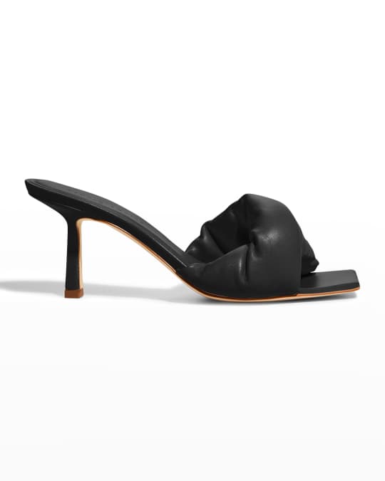STUDIO AMELIA Twist Leather Slide Sandals | Neiman Marcus