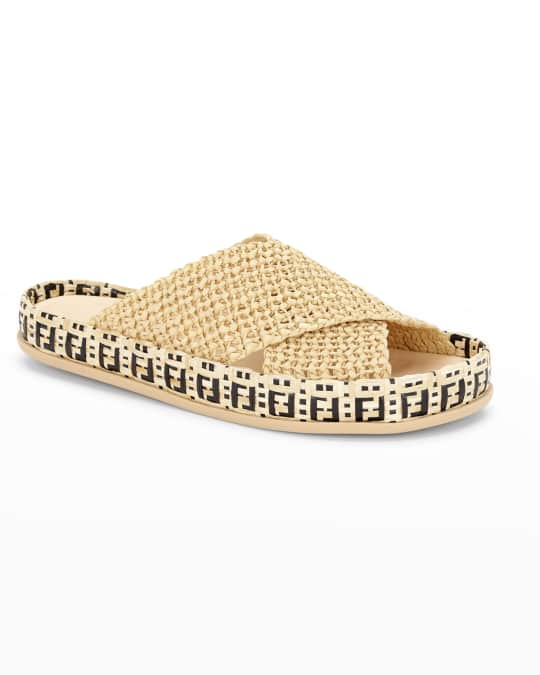 FF Woven Crisscross Slide Sandals