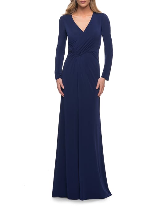 Neiman marcus long top sleeve evening gowns