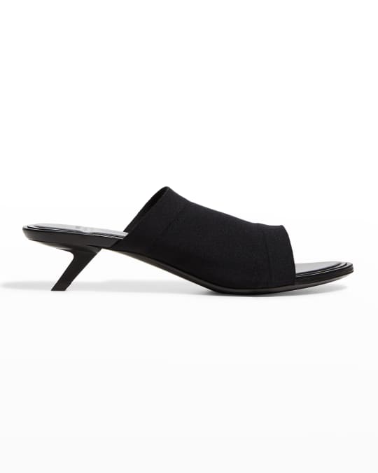 Balenciaga Stretch Knit Kitten-Heel Slide Sandals | Neiman Marcus
