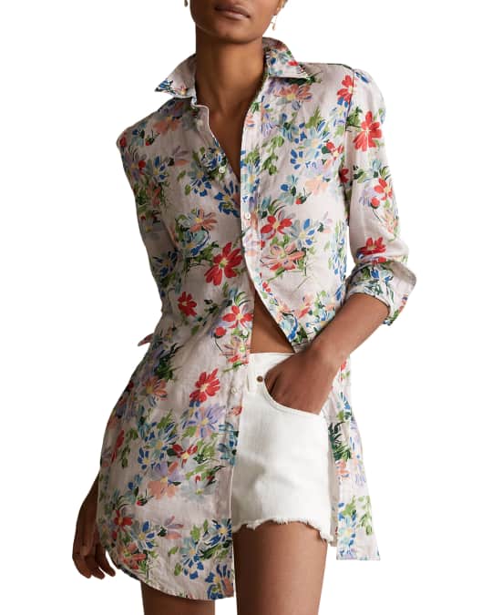 Polo floral button down hot sale