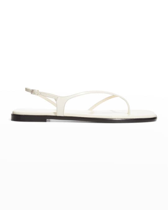 THE ROW Constance Leather Flat Slingback Sandals | Neiman Marcus