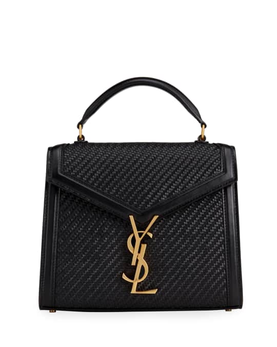 Saint Laurent Cassandra YSL Woven Leather Mini Top Handle Bag