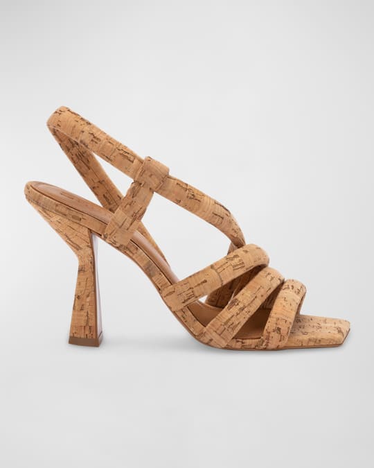 Mercedes Castillo Snake-Embossed Strappy Stiletto Sandals Neiman