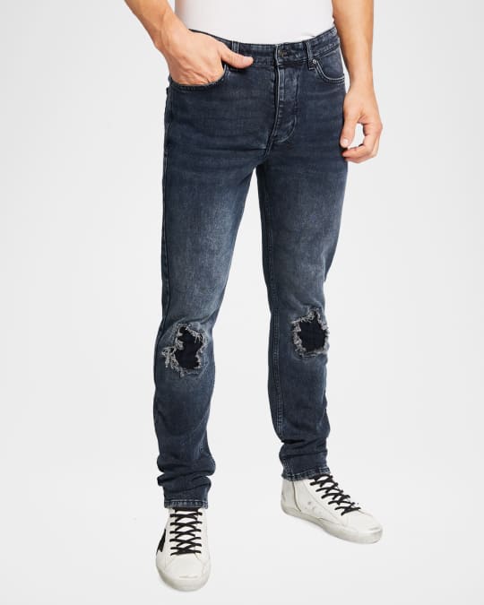 Men's Chitch Slashed Slim-Fit Jeans