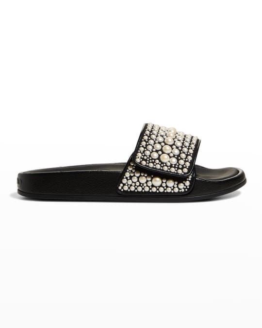 Jimmy Choo Fitz Pearly Stud Pool Sandals Neiman Marcus