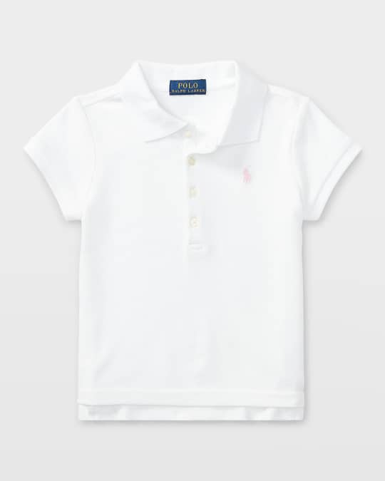 Girl's Logo Embroidered Short-Sleeve Polo Shirt, Size 2-4