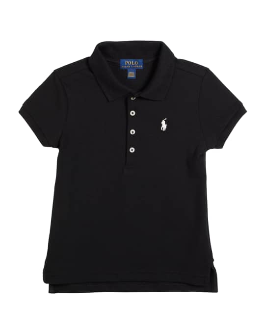 Girl's Logo Embroidered Short-Sleeve Polo Shirt, Size 2-6X