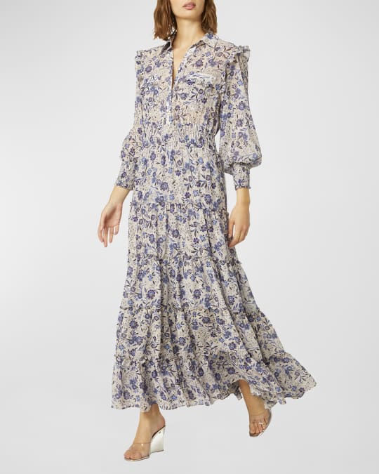 Aydeniz Floral Chiffon Maxi Dress