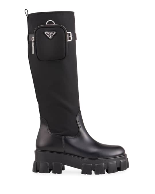 Prada leather and neoprene sale booties