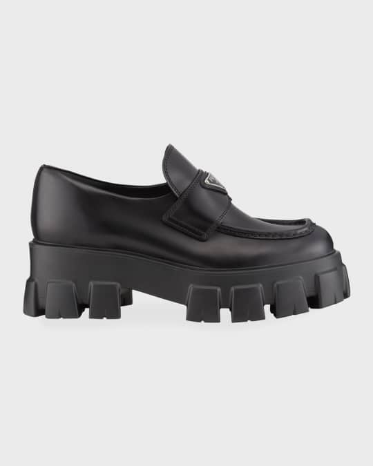 Monolith Leather Logo Platform Loafers