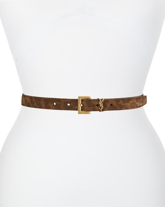 【SAINT LAURENT】BUTTERFLY SUEDE BUCKLE BELT Saint Laurent Butterfly Suede Buckle Belt | Neiman Marcus