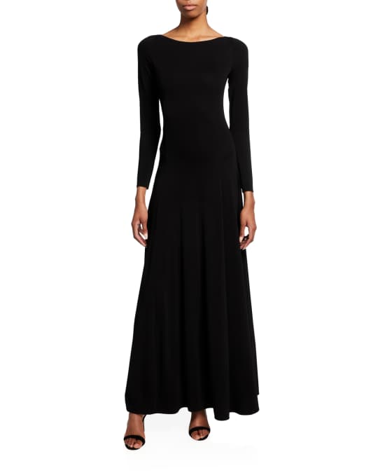 Emporio Armani Long-Sleeve Jersey Maxi Dress | Neiman Marcus