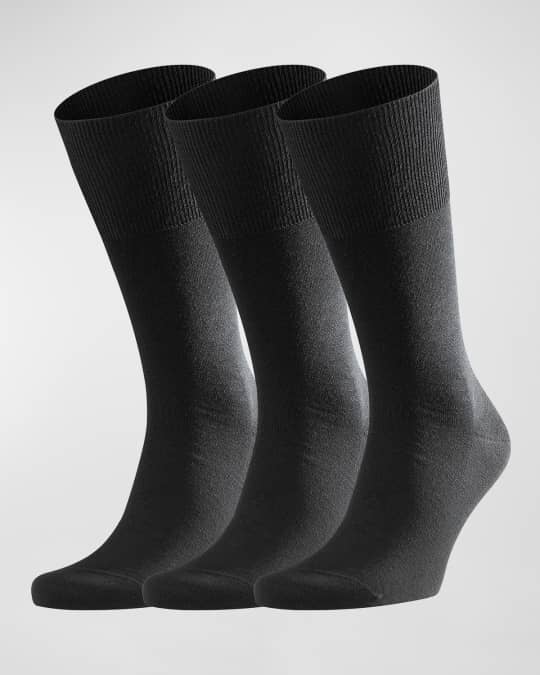 Falke Men's Airport 3-Pack Solid Wool Socks | Neiman Marcus