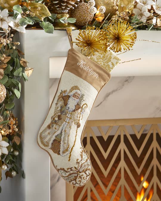 Personalized Santa Needlepoint Christmas Stocking Neiman Marcus