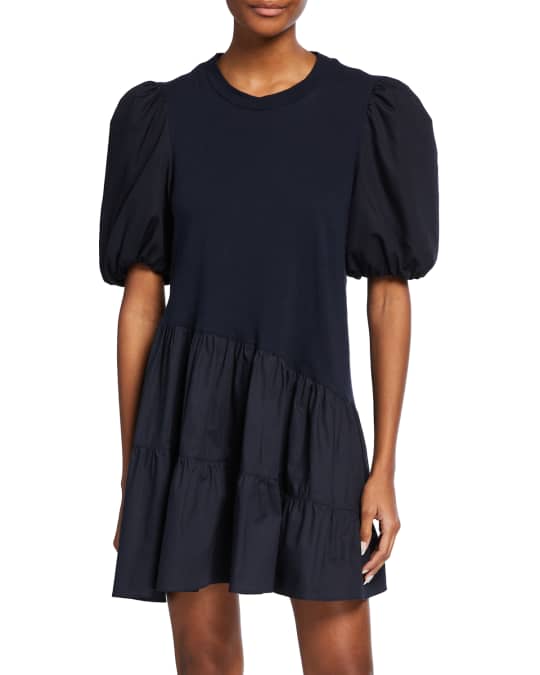 Caitlin Tiered Puff-Sleeve Dress