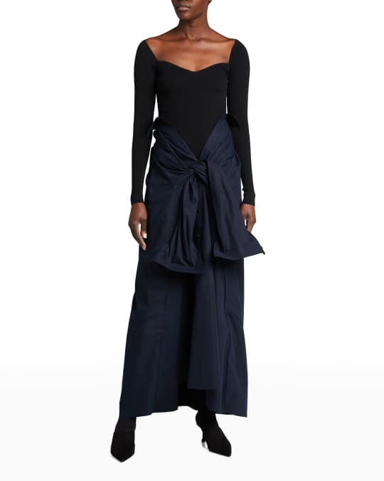 Balenciaga Hybrid Tied-Up Maxi Skirt | Neiman Marcus