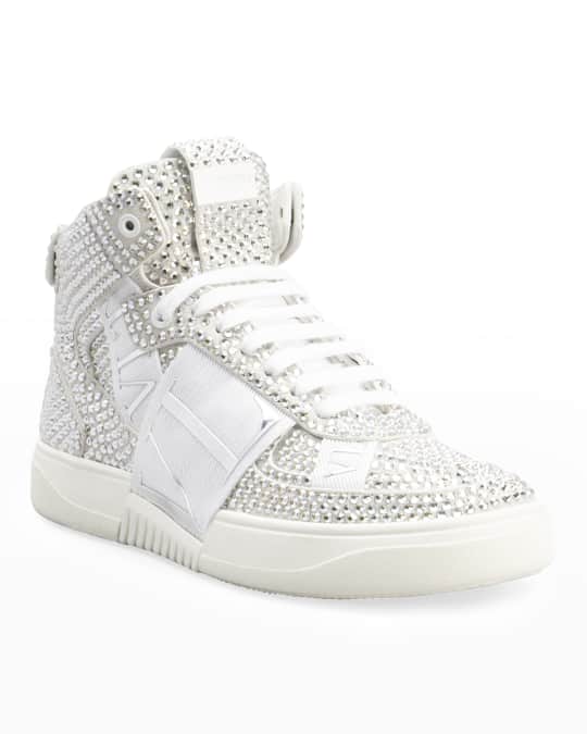 VLTN Allover Swarovski Crystal High Top Sneakers