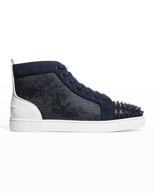 Lou Spikes Orlato Studded Leather and Mesh High-Top Sneakers