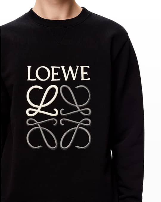 Loewe Men's Embroidered Anagram Sweatshirt | Neiman Marcus
