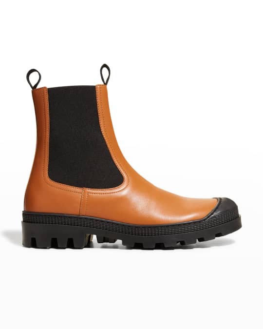 Loewe Men's Two-Tone Lug-Sole Chelsea Boots | Neiman Marcus
