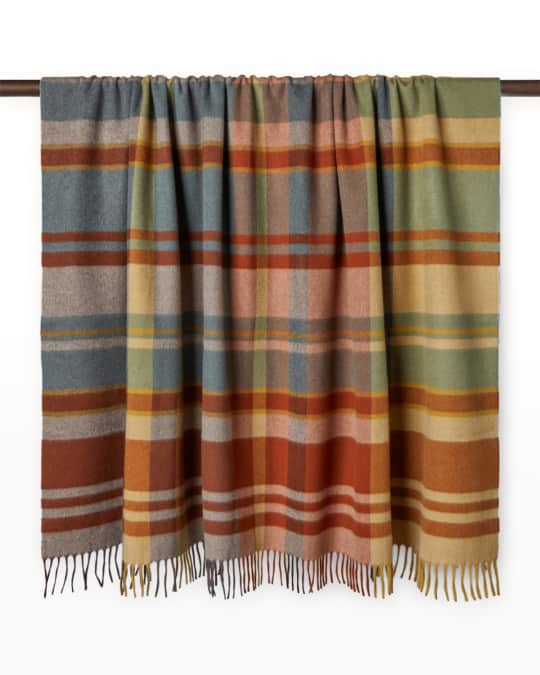 Loro Piana Plaid Royal College Cashmere Throw Neiman Marcus