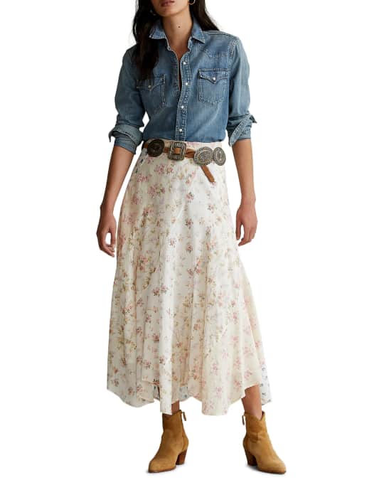 Polo Ralph Lauren Paneled Floral Patchwork Maxi Skirt Neiman Marcus
