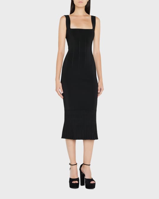 Galvan Atlanta Square-Neck Knit Bodycon Dress | Neiman Marcus