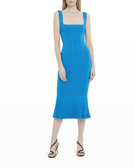 Galvan Atlanta Square-Neck Knit Bodycon Dress | Neiman Marcus