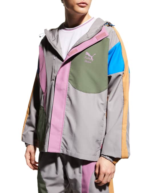 Puma x KidSuper Studios Men s Lightweight Colorblock Hooded Jacket Neiman Marcus