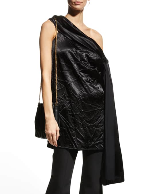 Marina Moscone One-Shoulder Satin Top | Neiman Marcus