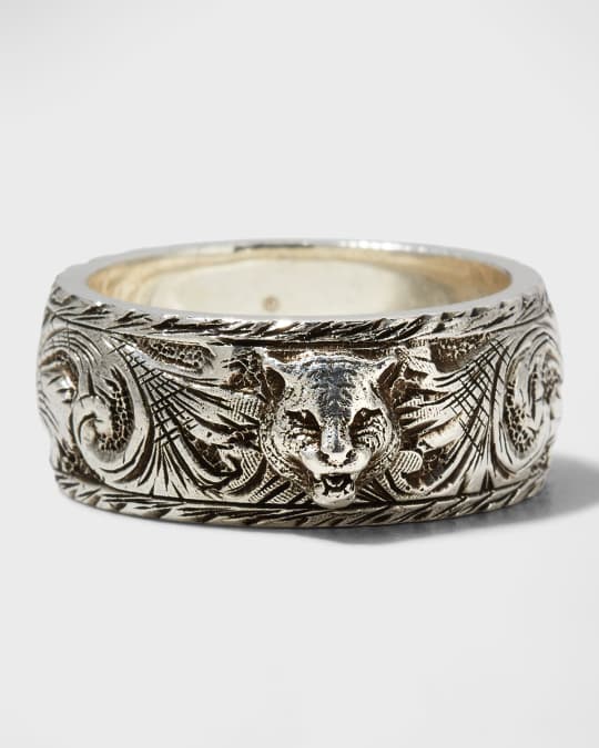 Men s Gatto Aged Sterling Silver Ring Size 9 11