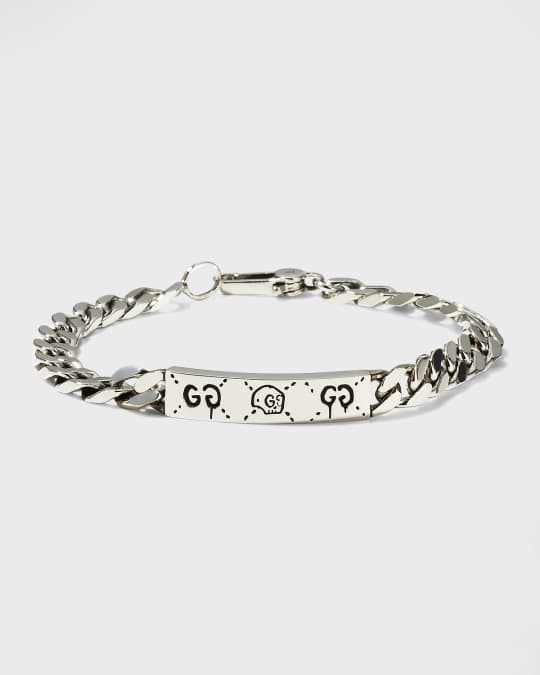 Mens gucci silver bracelet deals
