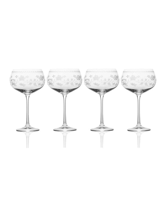 Mikasa Vintage Floral White Wine Glasses, Set of 4 | Neiman Marcus